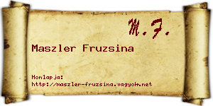 Maszler Fruzsina névjegykártya